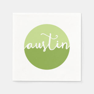 Austin, grüner Ombre Kreis Texas Serviette