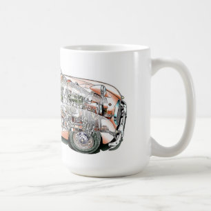 Austin Healey Bugeye Cutaway gezeichnet Kaffeetasse
