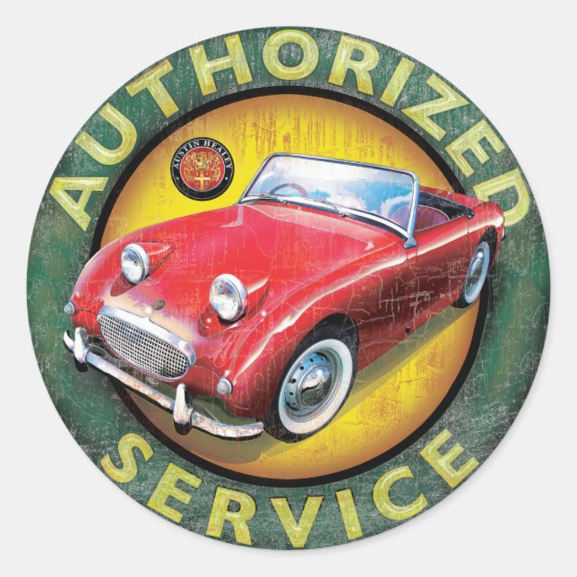 Austin Healey Frog eye sprite Runder Aufkleber (Vorderseite)