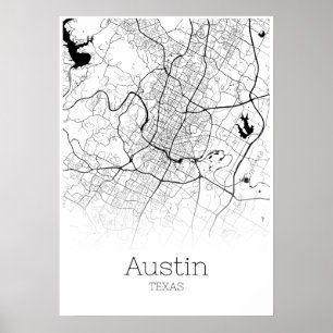 Austin-Karte - Texas - Stadt-Karten-Plakat Poster