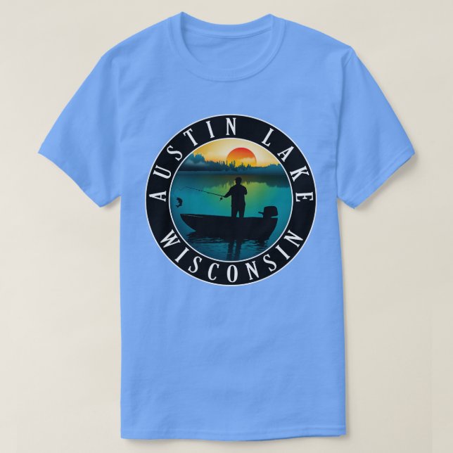 Austin Lake Wisconsin Fischerei T-Shirt (Design vorne)