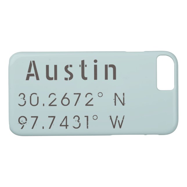 Austin Latitude Longitude Case-Mate iPhone Hülle (Rückseite (Horizontal))