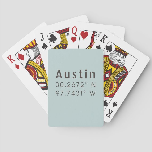 Austin Latitude Longitude Spielkarten (Rückseite)