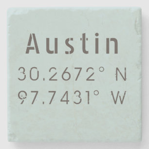Austin Latitude Longitude Steinuntersetzer