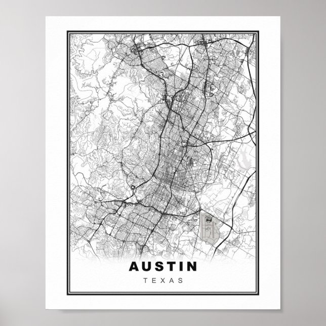 Austin Map Poster (Vorne)