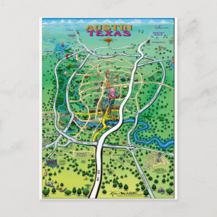 Austin Map Postkarte