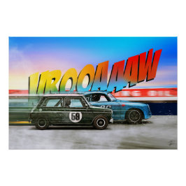 Austin Mini vs P 356 Outlaw Poster