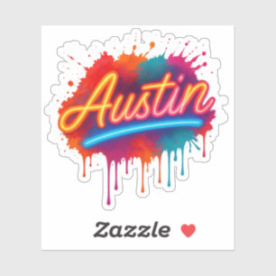 Austin Neon Street Art & Poster Design Aufkleber