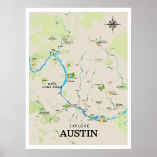 Austin Outdoor Map Poster