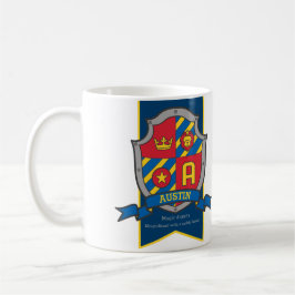 Austin Ritter Schild rot blauer Name bedeutet Eine Tasse