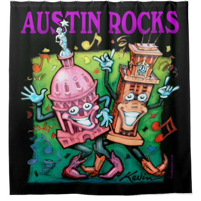 Austin Rocks Duschvorhang (Vorderseite)