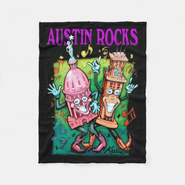 Austin Rocks Fleecedecke (Vorderseite)
