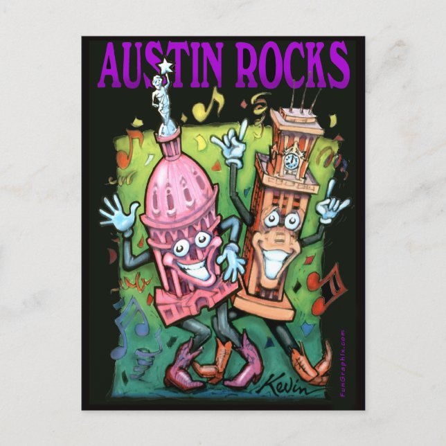 Austin Rocks Postkarte (Vorderseite)