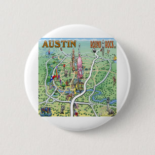 Austin Round Rock Texas Fun Karte Button