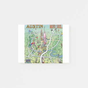 Austin Round Rock Texas Fun Karte Post-it Klebezettel