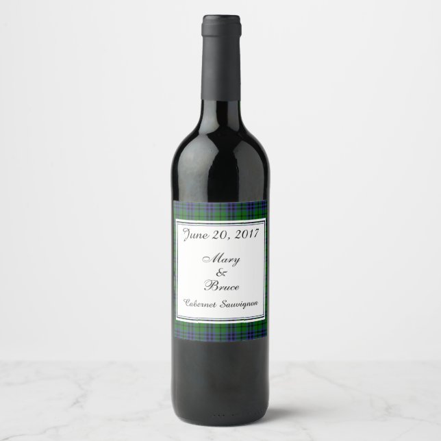 Austin Scottish Wedding Wine Label Weinetikett (Vorderseite)