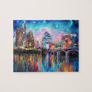 Austin-Skyline an den NachtStadtbild Puzzle