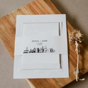 Austin Skyline Bly Band, 2"x11,5" Einladungsbanderole
