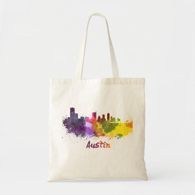 Austin skyline im Watercolor Tragetasche (Vorne)