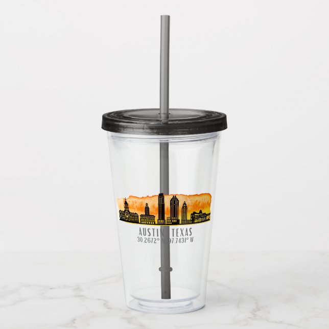 Austin Skyline Latitude Acryltrinkbecher (Vorderseite)