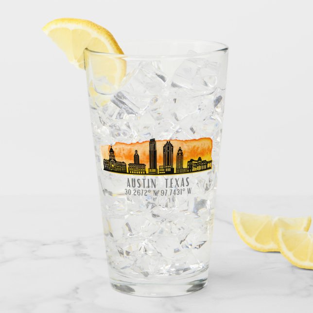 Austin Skyline Latitude Glas (Vorderseite Ice)