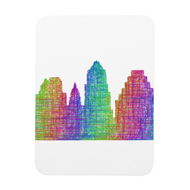 Austin Skyline Magnet (Vertikal)