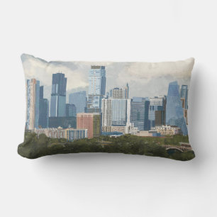 Austin Skyline Painted Art Lendenkissen