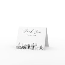 Austin Skyline Sketch Blank Dankeschön Karte