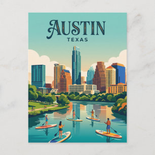 Austin Skyline USA Postkarte