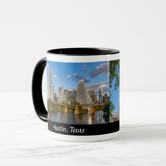 Austin & Staat Hauptstadt Texas - Designer Coffee Tasse (Vorderseite Links)
