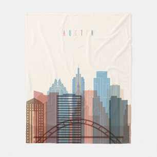 Austin, Stadt-Skyline Texas Fleecedecke