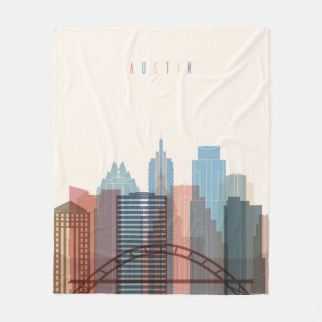 Austin, Stadt-Skyline Texas | Fleecedecke (Vorderseite)