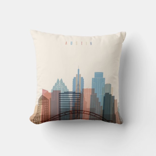 Austin, Stadt-Skyline Texas | Kissen (Vorderseite)