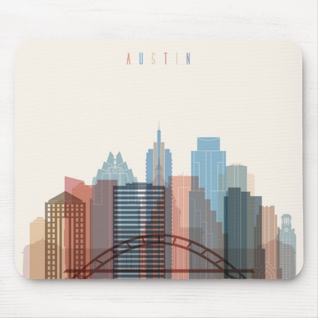 Austin, Stadt-Skyline Texas | Mousepad (Vorne)
