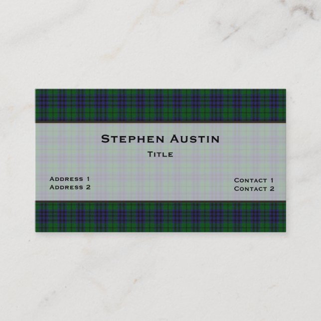 Austin Tartan Kariert Custom Visitenkarte (Vorderseite)
