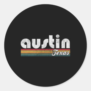 Austin Texas 70er Jahre Stil Runder Aufkleber