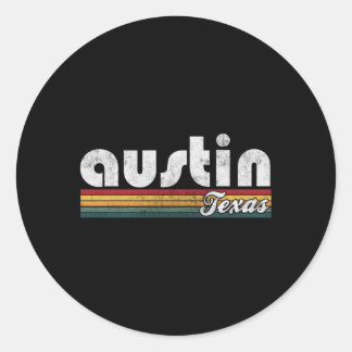 Austin Texas 70er Jahre Stil Runder Aufkleber