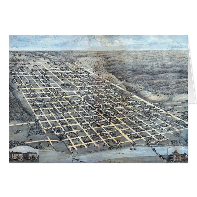 Austin, Texas Antique City Map von 1873 (Vorderseite (Horizontal))