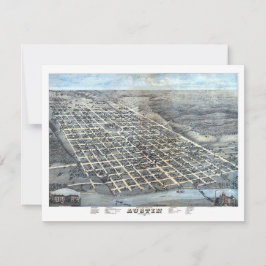 Austin, Texas Antique City Map von 1873 Einladung