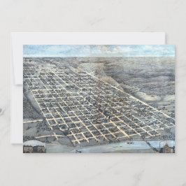 Austin, Texas Antique City Map von 1873 Einladung