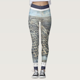 Austin, Texas Antique City Map von 1873 Leggings
