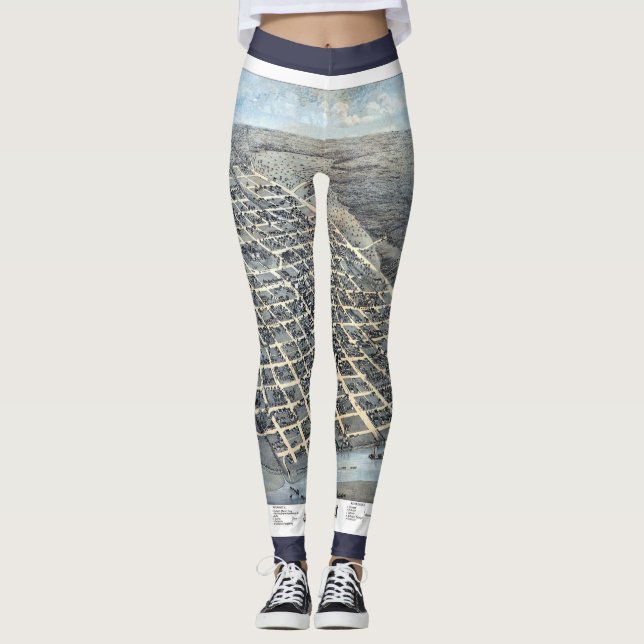 Austin, Texas Antique City Map von 1873 Leggings (Vorderseite)