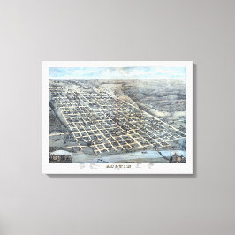 Austin, Texas Antique City Map von 1873 Leinwanddruck