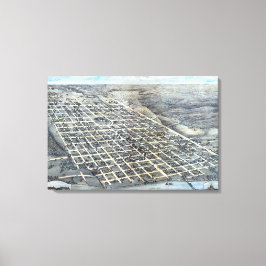 Austin, Texas Antique City Map von 1873 Leinwanddruck