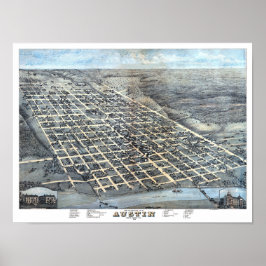 Austin, Texas Antique City Map von 1873 Poster