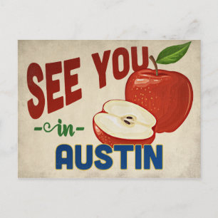 Austin Texas Apple - Vintage Travel Postkarte