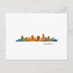 Austin Texas Aquas Skyline v1 Postkarte