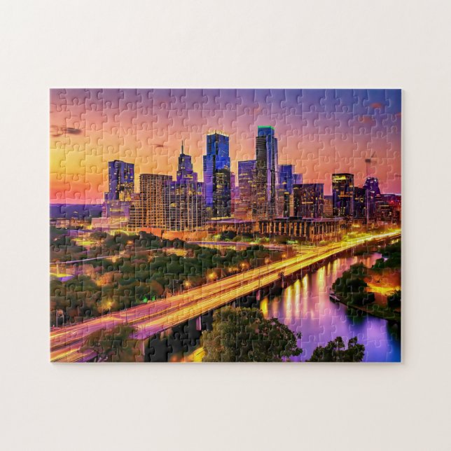 Austin Texas Art 2 Foto Puzzle Skyline Kunst Austi (Horizontal)