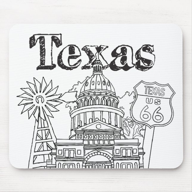 Austin Texas Art Vacation Texas Souvenir Design Mousepad (Vorne)