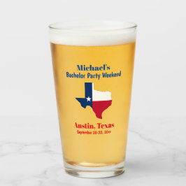 Austin Texas Bachelor Party für Beer Pint Glas